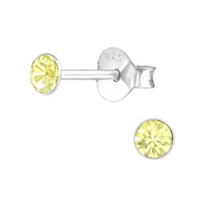 925 Sterling SILVER Petite Studs 3mm Earrings CZ Crystal Stud Small Girls Ladies