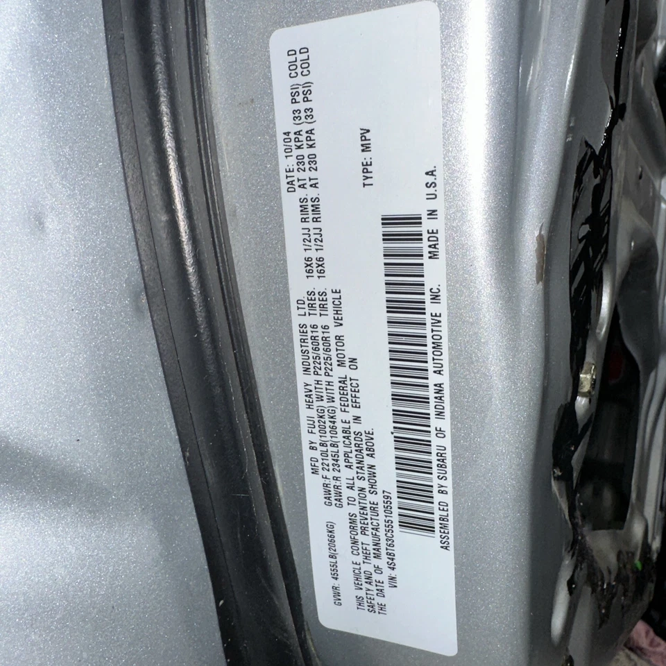 Subaru Outback 2004 puerta del conductor  Foto 2 de 3