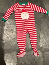 Just One You By Carter  s Kids One Piece Red Grey Santa Claus Fleece Pajamas Size