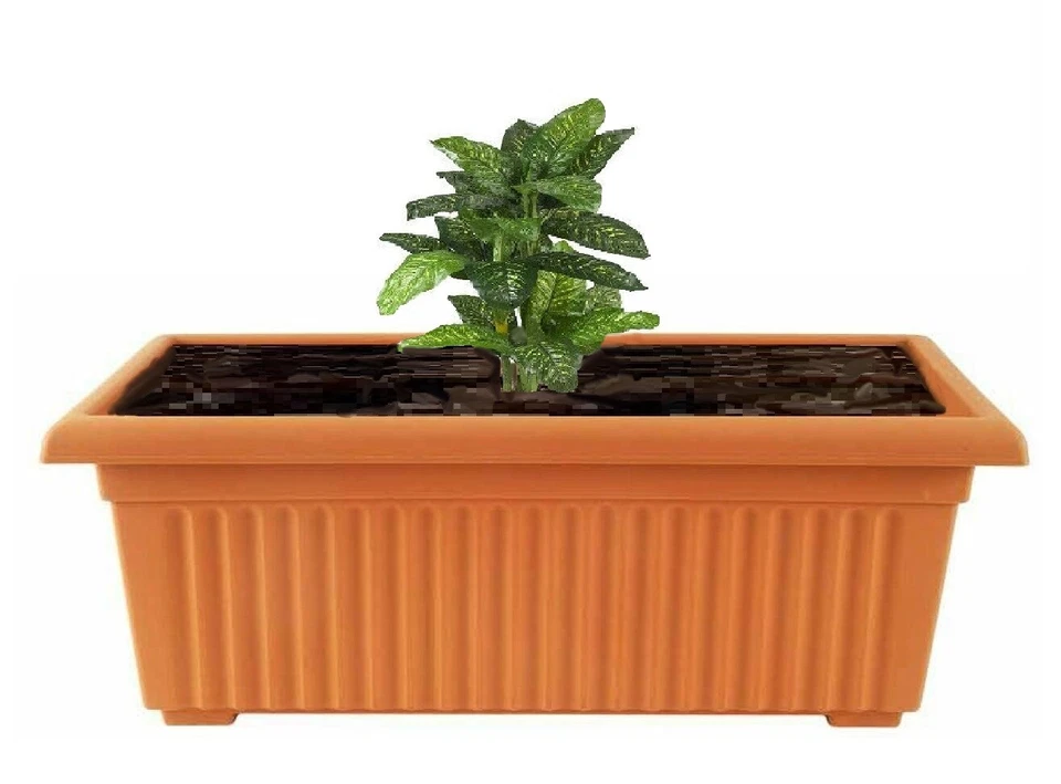 Plastic Long Trough Plant Planter Window Herb Flower Box Pot Home Outdoor Garden - Image 3 of 4