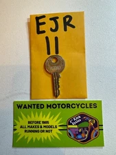 TRIUMPH NORTON UNION MOTORCYCLE KEY GENUINE ENGLAND ORIGINAL OEM PRE CUT # EJR11