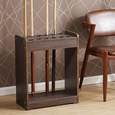 12 Pool Cue-Billiards Accessories Wood Rack Cue Organizer Stand Sticks Holder