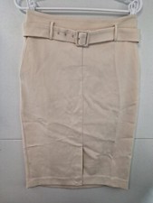 Ann Taylor Factory Women's sz 4 Belted Pencil skirt in Cream NWT 89.99
