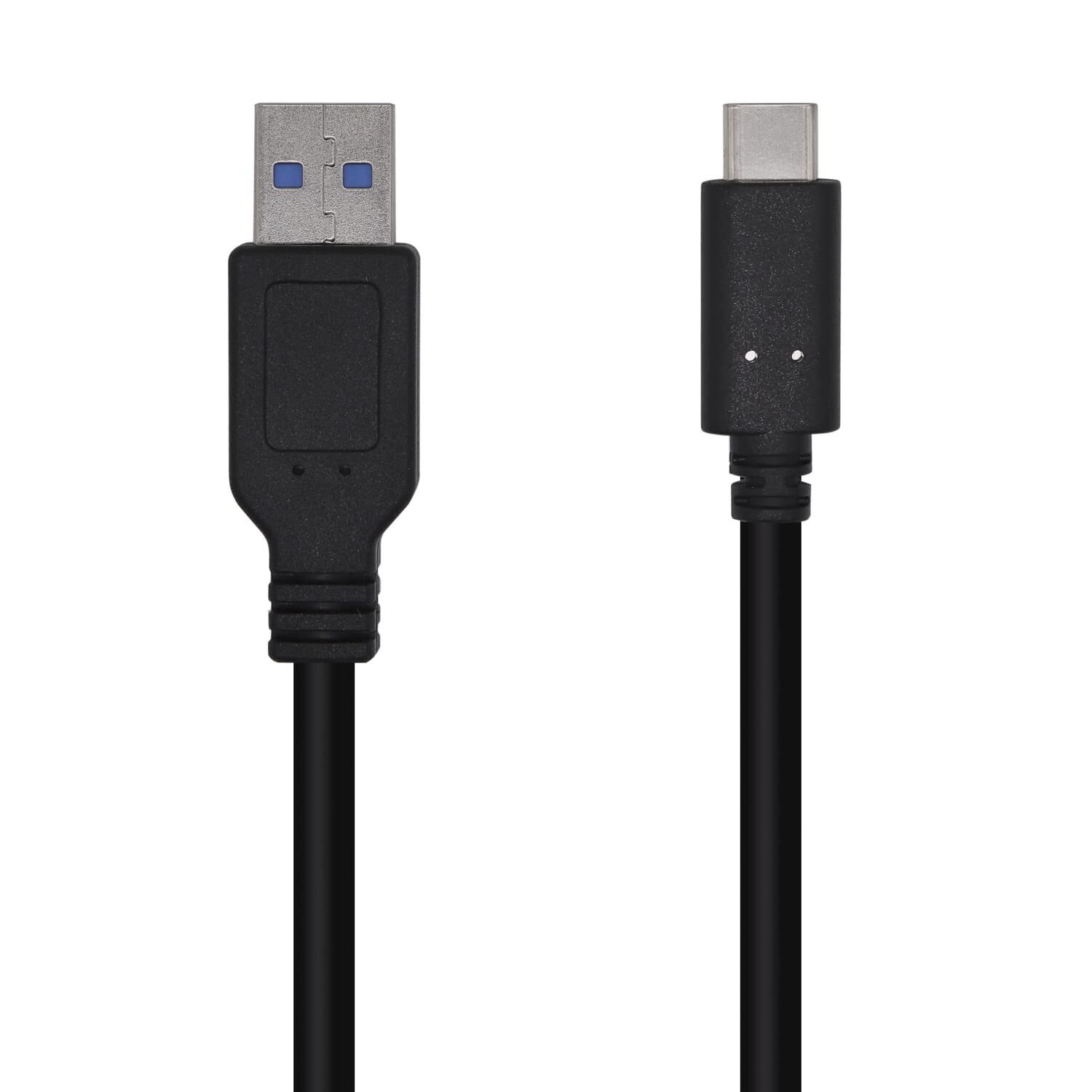 AISENS A107-0450 USB 3.1 Gen2 10Gbps 3A Cable, Type USB-C/M-A/M, Black, 1.5m