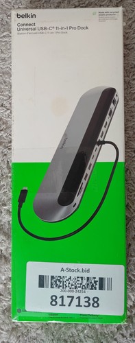 Belkin - Connect 11-in-1 Universal USB-C Pro Dock mit 3-Monitor Unterstützung, 100W...