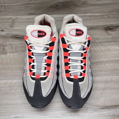 Nike Air Max 95 Solar Red Mens Size 8.5 White Black Grey Nike Air Max 95 Solar Red Mens Size 8.5 White Black Grey