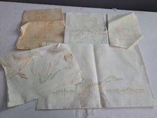 Lot Of Vintage Unfinished Printed Needle Craft Embroidery Patterns Fabrics