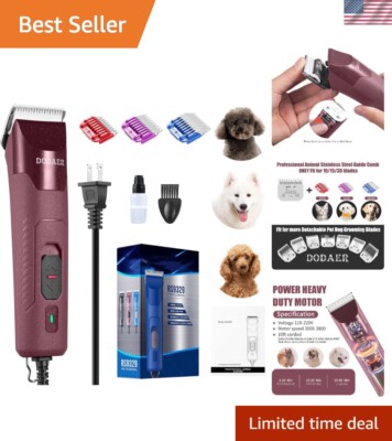 Professional Dog Grooming Electric Corded Clipper Super 2-Speed,Low Noise,Coo...