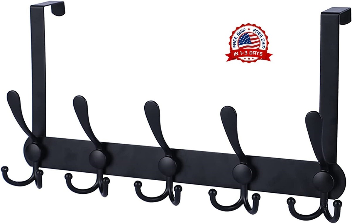 Perchero Con 10 Ganchos Para Colgar Sobre La Puerta Del Baño Para Toallas y  Ropa