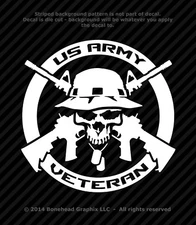 Military Veteran AV Logo XS-M Skull Combat Vet Vinyl Decal Window Sticker