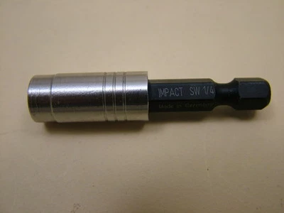 Impact bit holder, magnetic, Wekador brand, made in Germany, 51mm long