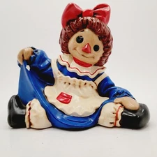Vintage Handpainted Byron Molds Raggedy Ann Porcelain Figure Kitsch 1970s