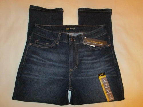 Lee Regular Fit Mid Crop Capri Stretch Women's Blue Jeans Size 6 M x 22 New - Picture 4 of 5