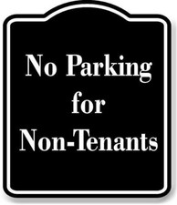 No Parking for Non-Tenants BLACK Aluminum Composite Sign