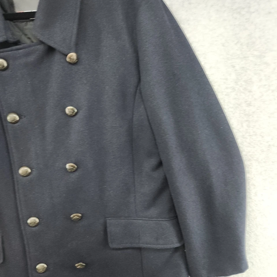 PROJEK RAW Mens Black Peacoat Size XL Button Zip Wool Blend Heavy - Image 4 of 4