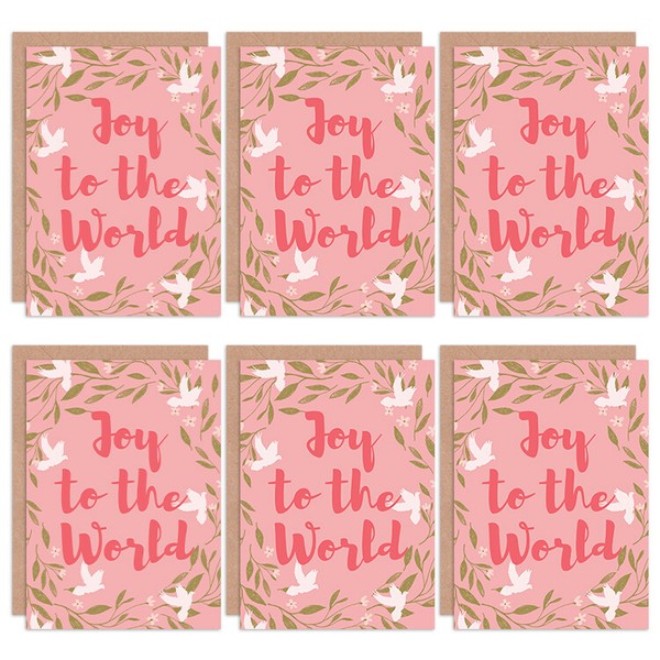 Christmas Cards 6 Pack - Doves Mistletoe Joy To World Set Xmas XMPACK016_CP-image