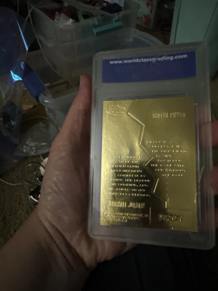 Tarjeta Fleer 1996-97 oro 23K firma Jordan Pippen WCG 10 gemas como nueva Foto 2 de 2