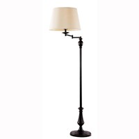Oil-rubbed Bronze 59 In. Swing-arm Floor Lamp Fabric Shade Home Living Room Oil-rubbed Bronze 59 In. Swing-arm Floor Lamp Fabric Shade Home Living Room