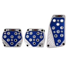 3 Pcs Blue Chrome Manual Car/Suv Brake Gas Foot Pedal Pads Covers Non Slip