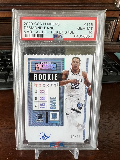 Desmond Bane 2020-21 Panini Contenders Ticket Stub Rookie Auto /22 PSA 10 Pop 2