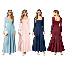 Women's Dress Square-neck A-line Daily Outfits Party Evening Gown Guest Stage