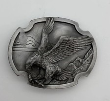 VTG Belt Buckle Bald Headed Eagle 1986 by Siskiyou Buckle Co 3D Pewter