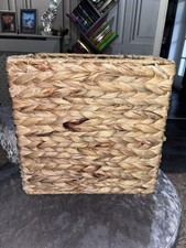 Image of Foldable Water Hyacinth Storage Basket 30x30x15cm Brand New