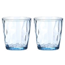 2Pcs 7oz Acrylic Drinking Glasses Plastic Reusable Tumblers Sky Blue