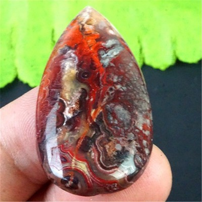 GV48132 43x23x7mm Natural Mexico Crazy Lace Agate Teardrop Pendant Bead