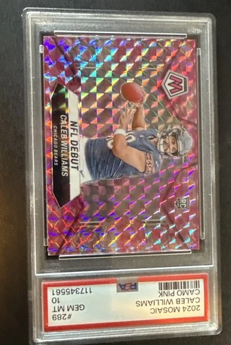 2024 Panini Mosaic - NFL Debut Caleb Williams #289 Camo Pink Mosaic Prizm PSA 10