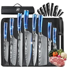 Chef Knife Steel Sharp Kitchen Knife with Sheath Hand Forged Butcher Meat Knife