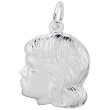 Sterling Silver Young Girl's Head Charm