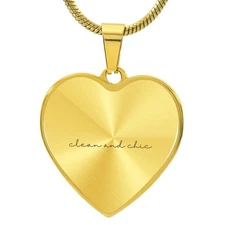 Graphic Heart Pendant + Necklace - Clean and Chic