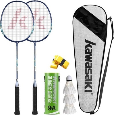 Kawasaki Badminton Racket Professional Badminton Sets of 2 Lightweight Badmin...