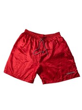 Vintage Umbro 90s Nylon Shiny Shorts Red Football Soccer Running Size XL