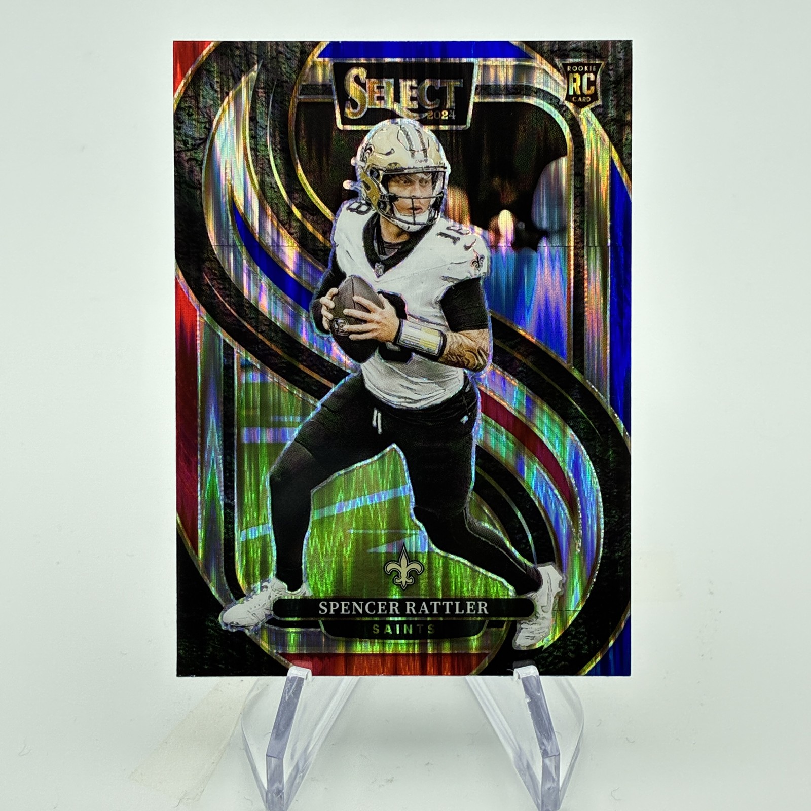 Spencer Rattler Red Blue Shock Rookie 2024 Panini Select #130