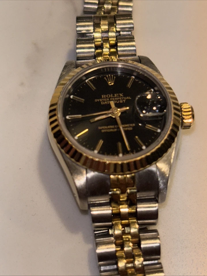 RELOJ ROLEX DATEJUST DAMAS ACERO ORO 18K ESFERA NEGRA DOS TONOS Foto 2 de 4