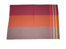 COUNTRY BROOK Multi-Color Hand-Woven Wool Throw Blanket Made In England