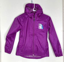 The North Face Girls S Small 7/8 Rain Jacket Hood Pockets Purple Dryvent