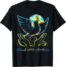 Peace In Ukraine Dove Stand With Ukraine Support Unisex T-Shirt
