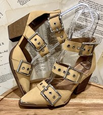 Free People Jeffrey Campbell Hendrix Heels Tan Nubuck Leather 6.5 NEW