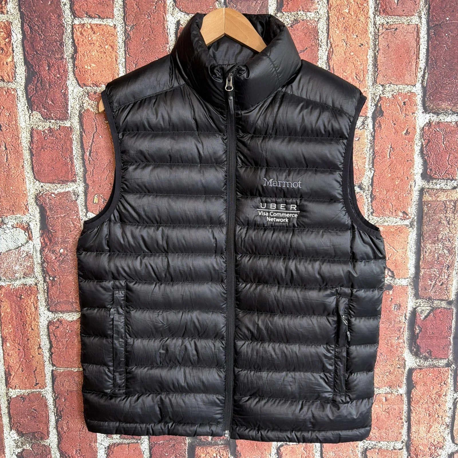 Marmot Mens 85% Duck Down Puffer Vest Black Full Zip Mens M Insulated