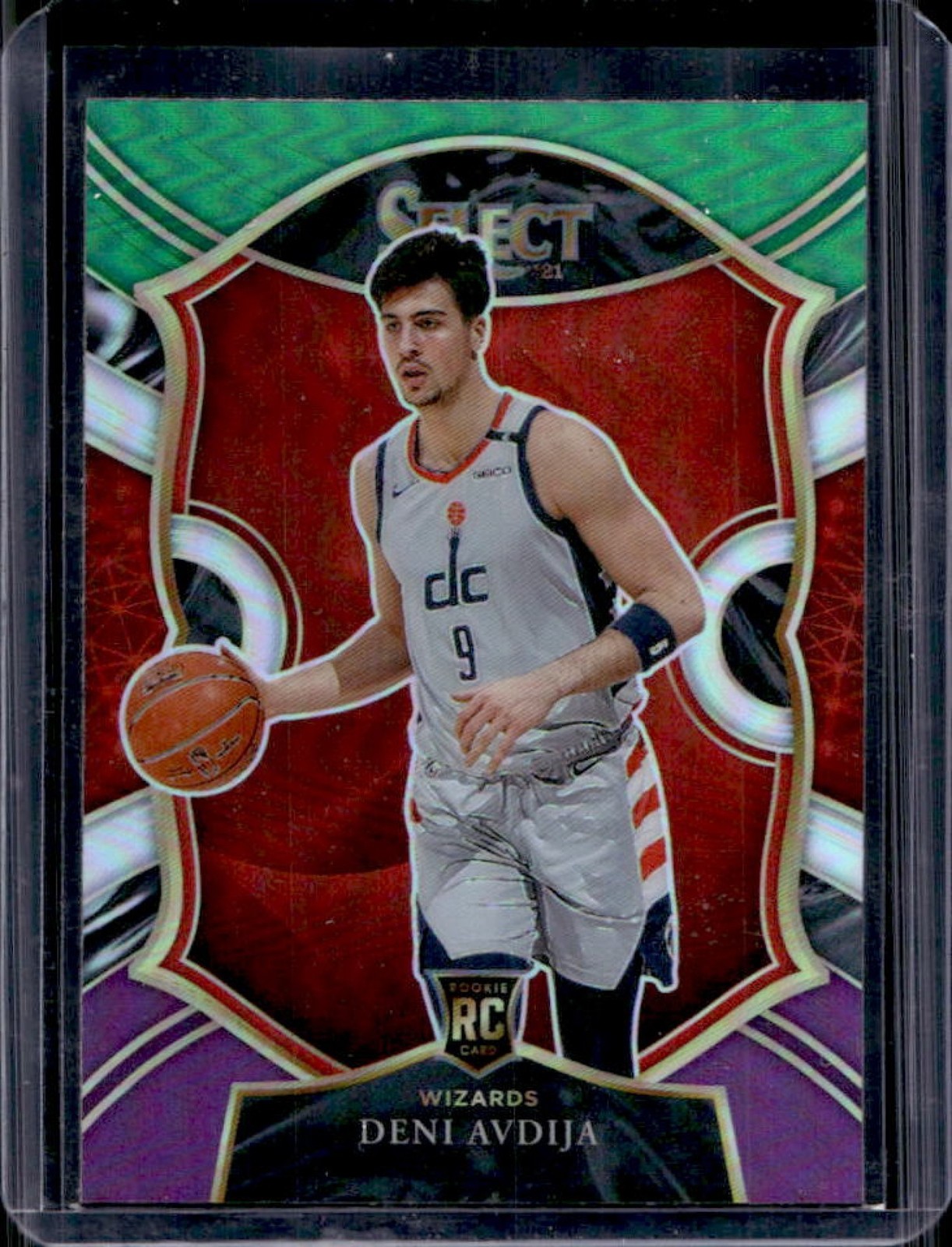 2020-21 Panini Select Deni Avdija RC Green White Purple Concourse #69 Wizards