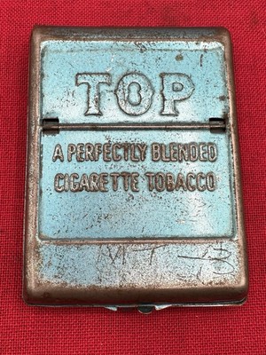 vintage metal cigarette roller Steampunk Brass Vintage TOP Blue Metal Tin