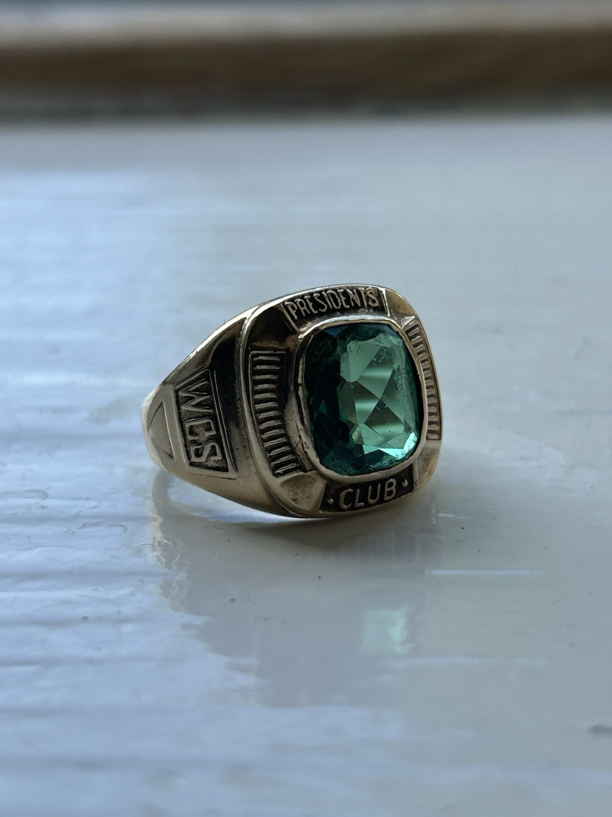 10 Karat Gold Ring With Tourmaline Gem