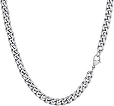 PROSTEEL Men Sturdy Cuban Chain Necklace, 3/6/9/12mm, 14" 18" 20" 22" 24" 26" 28