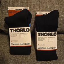 Thorlo Light Padding Riding Over Calf Socks Color Black Size Large Brand New 