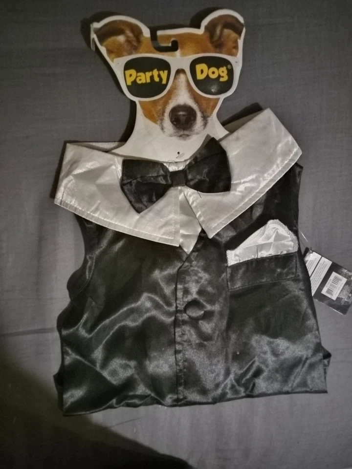 Chaleco Esmoquin Negro Ropa Perro Bodas Halloween Fiestas Talla Grande Foto 3 de 3