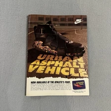 90s 1993 Nike Air Raid II Shoes Urban Asphalt Vehicle The Athletes Foot Print Ad