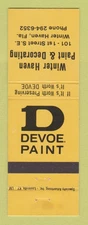 Matchbook Cover - Devoe Paint Winter Haven Paint Decorating FL